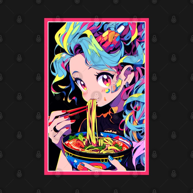 Cute Anime Girl |  Ramen Noodles | Hentaii Chibi Kawaii Design by AlNoah