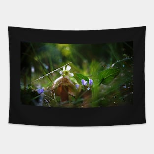 Mushroom and Flowers in the Rain Tapestry