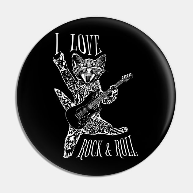 I love rock and roll and cats playing guitars you rock ASL Pin by BrederWorks