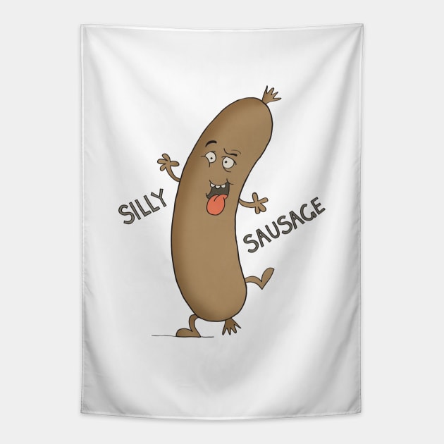 Silly Sausage Tapestry by CarlBatterbee