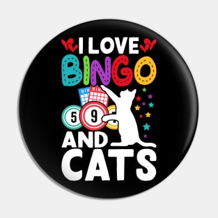 I Love Bingo And Cats T shirt For Women Pin