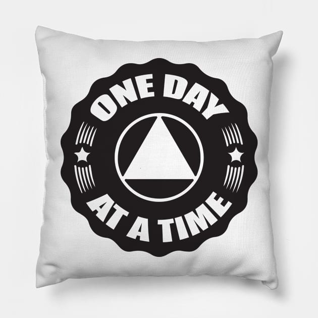 Alcoholics Anonymous Recovery Sober - Sober Since - AA Tribute - aa Alcohol - Recovery Tribute - sober aa sobriety addiction recovery narcotics anonymous addiction drugs mental health Pillow by TributeDesigns