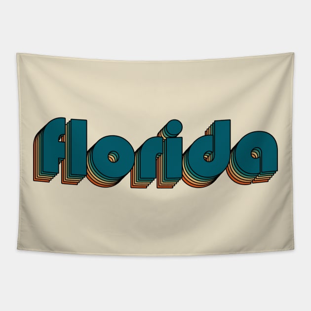 Florida // Florida Retro Rainbow Typography Style // 70s Tapestry by Vincentstore.id