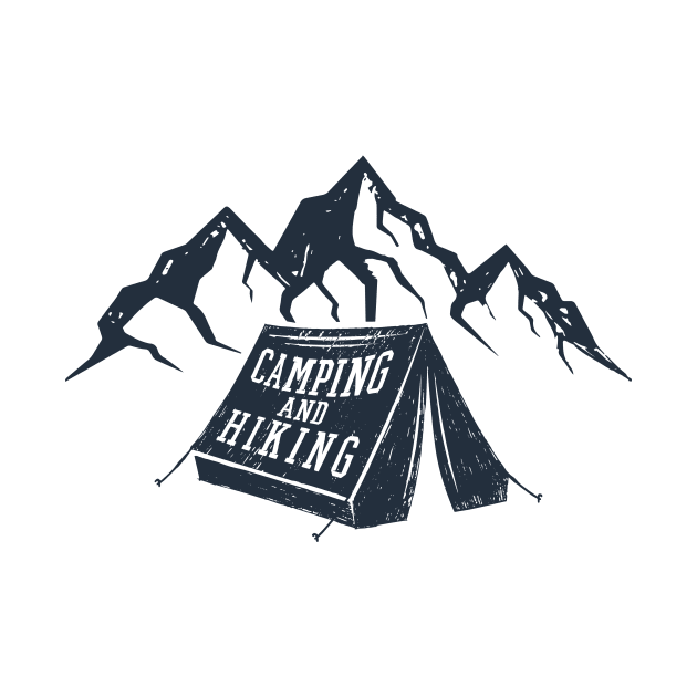 Mountains, Tent. Camping And Hiking. Adventure, Travel, Wanderlust by SlothAstronaut