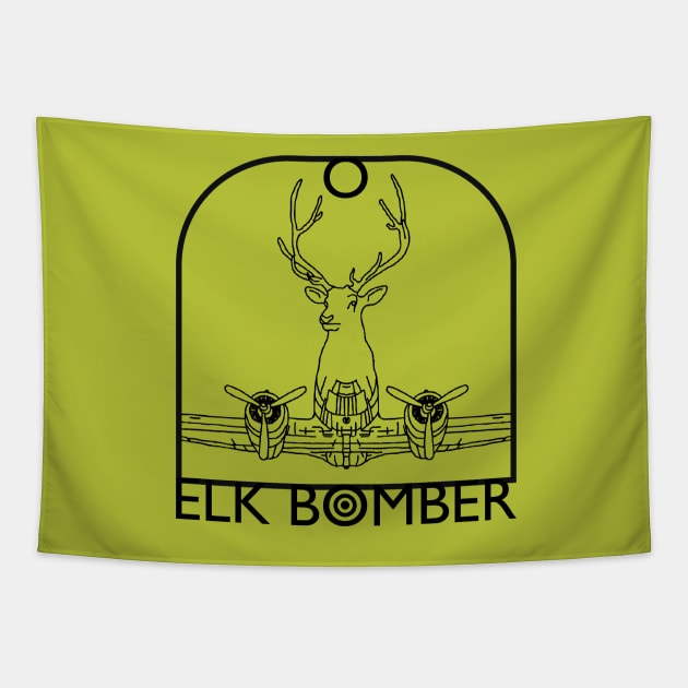 Elk Bomber Tapestry by Joodls
