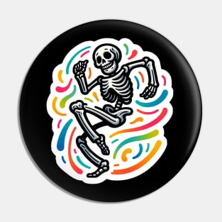 Dancing Skeleton Vibing Pin