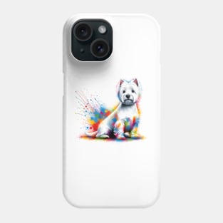 West Highland White Terrier in Vivid Splash Art Phone Case
