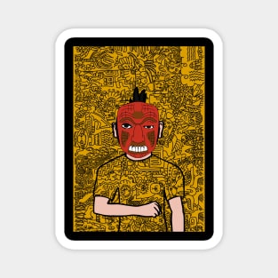 Monique NFT - MaleMask with AztecEye Color and DarkSkin on TeePublic Magnet