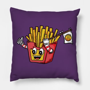 French fries happy expression Pillow