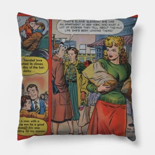 Vintage Romance Comic Book Cover Pillow