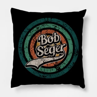 Bob Seger // Retro Circle Crack Vintage Pillow