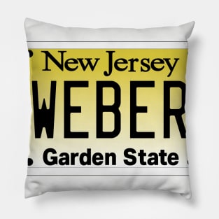 New Jersey Custom Weber Vanity License plate Pillow