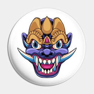 Balinese Mask Purple Demon Pin