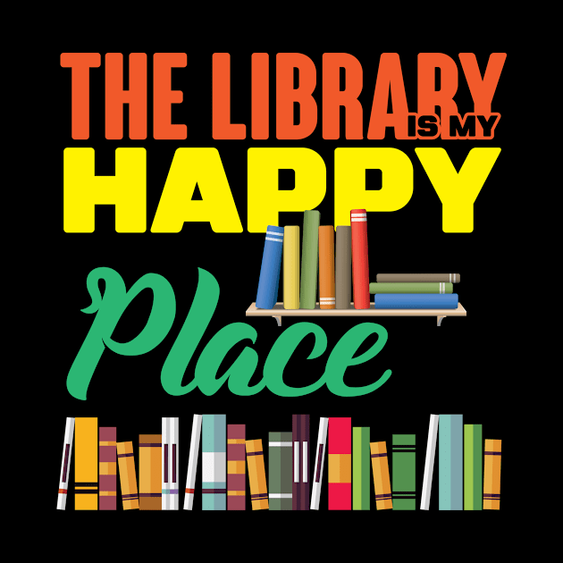 The Library is My Happy Place by folidelarts