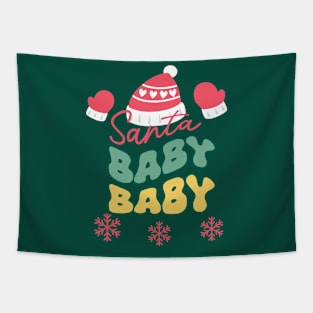 Cute Santa Baby Text Tapestry