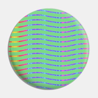 Wavy Lines Rainbow on Soft Green Pin