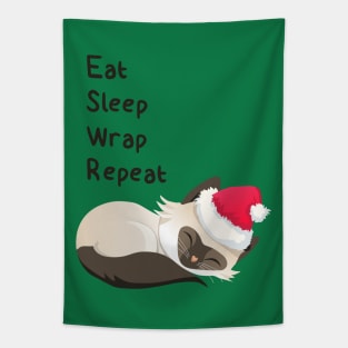 Christmas Kitty Goal Dark Tapestry