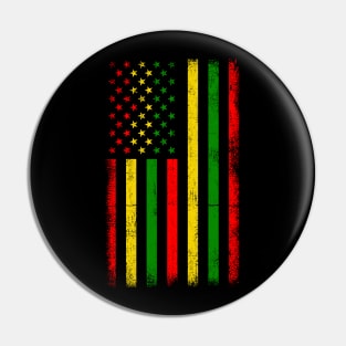 Black History Flag, American Flag Pin