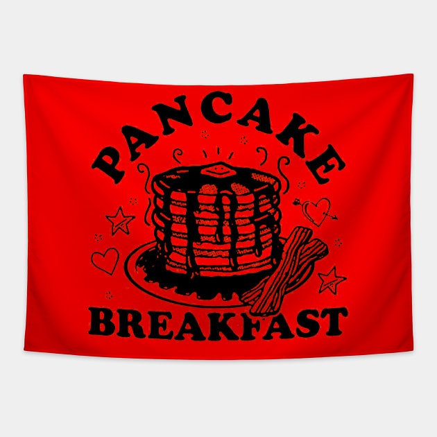 funny  Pancake Breakfast Tapestry by bayudesignart45