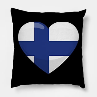 Finland Flag Heart Pillow