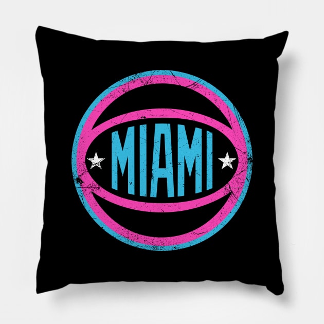 Miami Retro Ball - Nights Pillow by KFig21