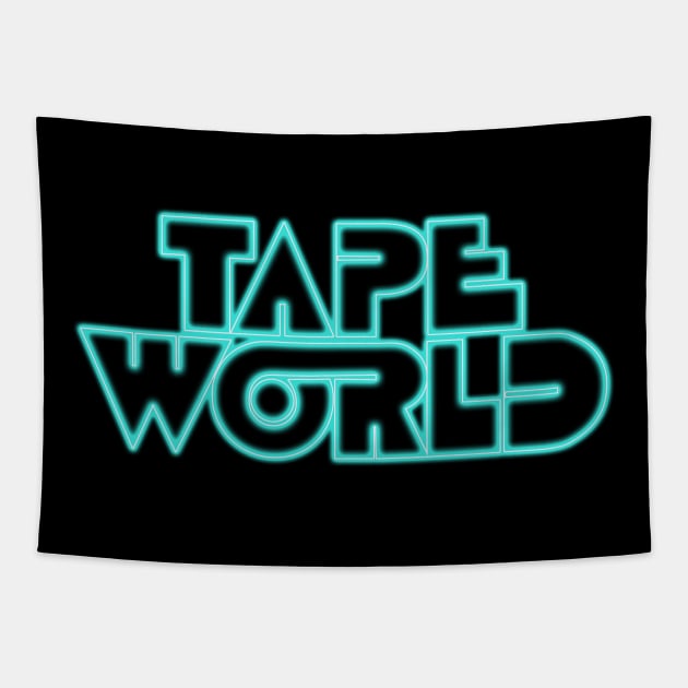 Tape World Music Store Neon Tapestry by carcinojen