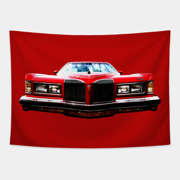 Pontiac Grand Prix 1970s American classic car red Tapestry by soitwouldseem