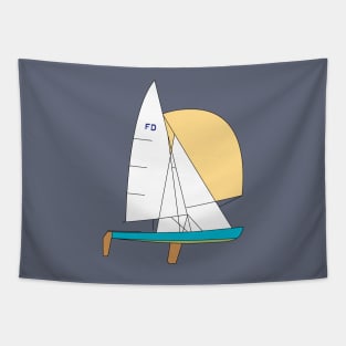 Flying Dutchman Sailboat Tapestry