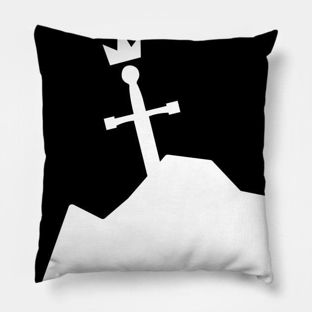 Sword in The Stone Silhouette Inverted Pillow by Allan Vargas