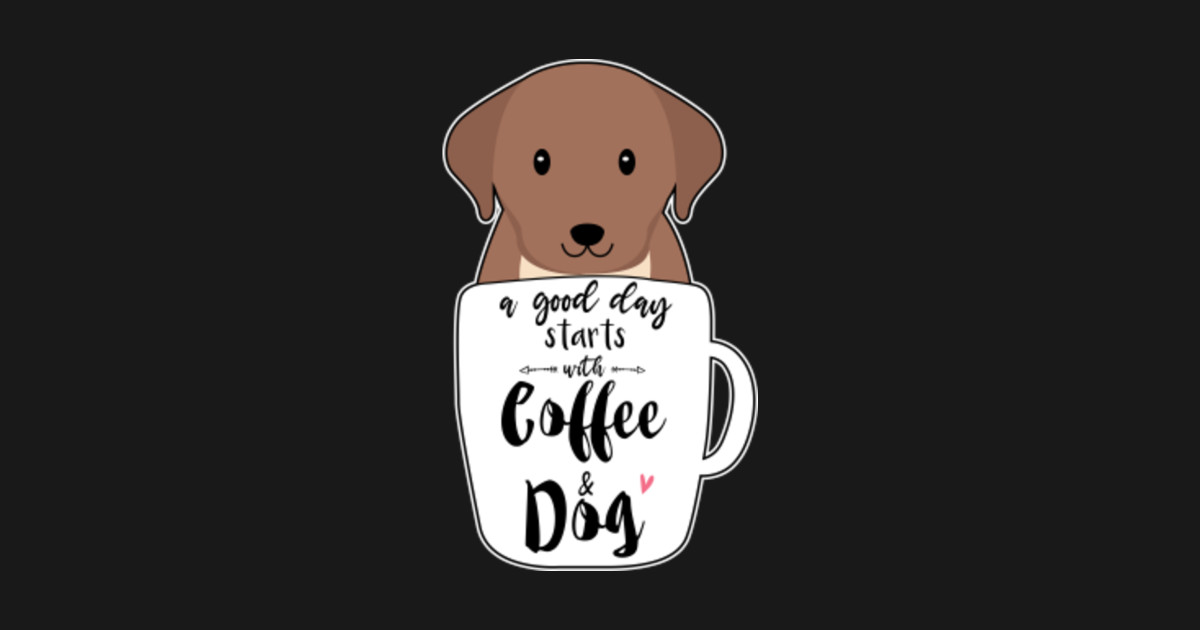 Cute dog and coffee, dog lover gift Coffee And Dog Sticker TeePublic