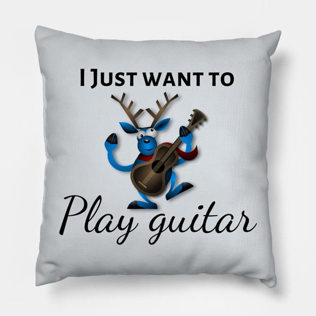 Happy Deer plays Guitar Pillow by O.M design