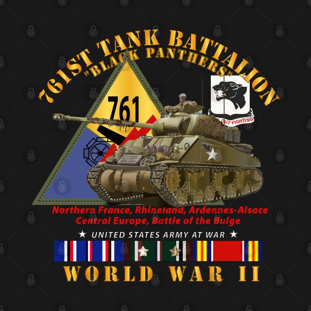 761st Tank Battalion - Black Panthers - w Tank w SSI WWII  EU SVC by twix123844