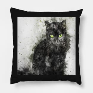 Cat Black Kitten Graphic Art Kitty Lover Graphic Face Masks, Design Apparel & Home Decor Pillow