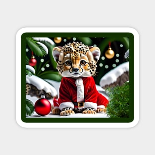 Santa Baby Cheetah Magnet