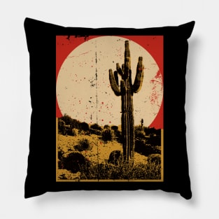 Southwest Desert Cactus Sunset Pillow