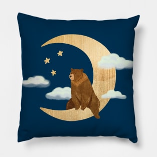 Bear On The Moon Pillow