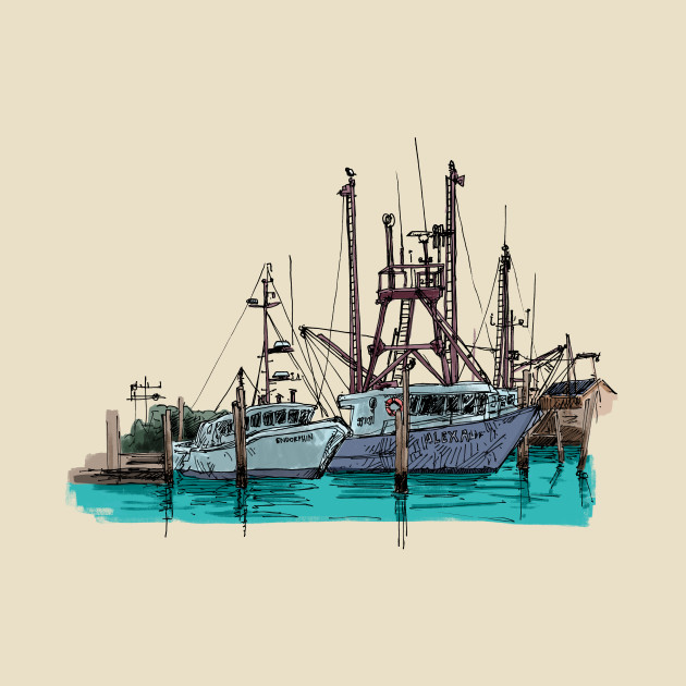 Montauk Fishing Boats - Fishing - T-Shirt TeePublic
