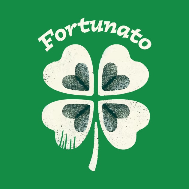 Fortunato Emblem - Distressed Four-Leaf Graphic Design by star trek fanart and more