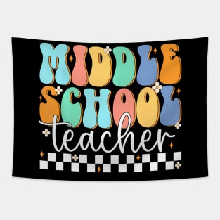 School Teacher Retro Groovy  First Day Of School Tapestry