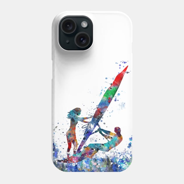 Windsurfing couple Phone Case by RosaliArt