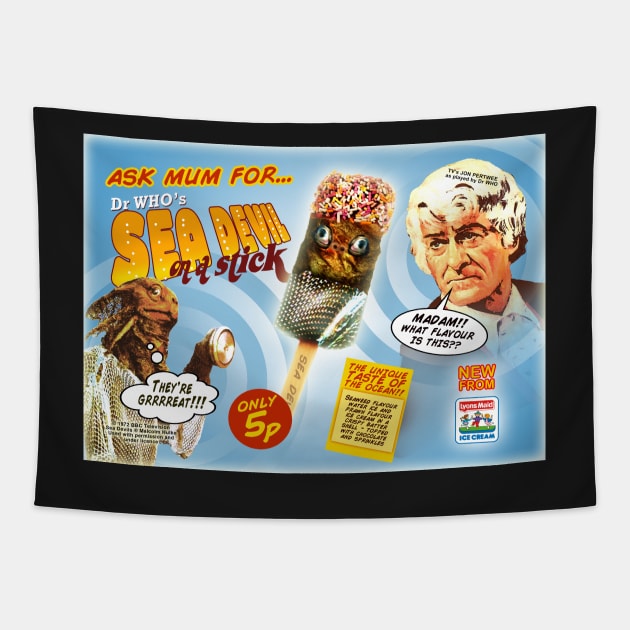 Sea Devil Ice Lolly Tapestry by Andydrewz