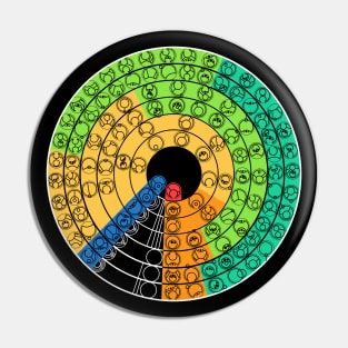 Gallifreyan Periodic Table of the Elements, v.2 (dark) Pin