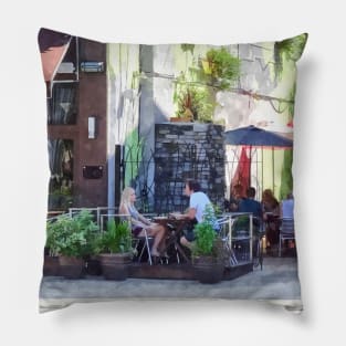 Philadelphia PA - Outdoor Cafe Pillow