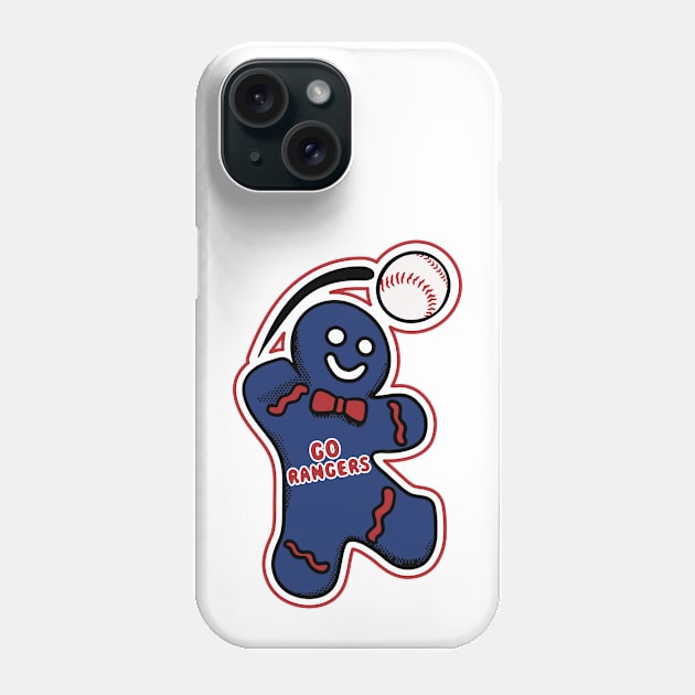 Texas Rangers Gingerbread Man Phone Case by Rad Love