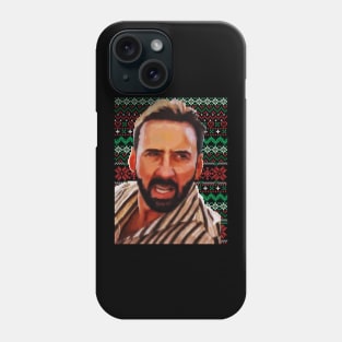 Nicolas Cage Pedro Pascal Meme - Ugly Xmas Part 1 Phone Case