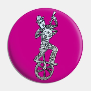 Three Armed Bandit on a Unicycle Pin