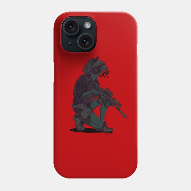 Gun girl Phone Case by wah.ah.ah