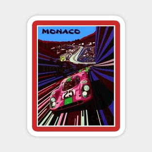 Monaco Grand Prix Modern Art Road Racing Advertising Print Magnet