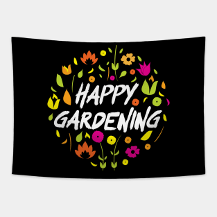 Floral Gardening Theme: Happy Gardening! Tapestry