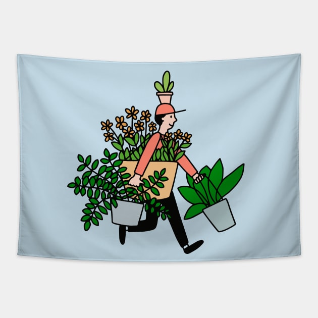 Plant Delivery Guy Tapestry by Ashleigh Green Studios